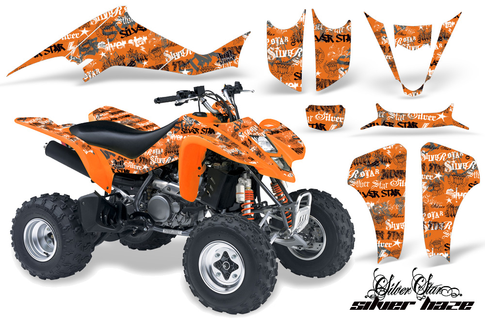 Kawasaki KFX 400 03-08 Graphics Silverhaze BlackOrangeBG